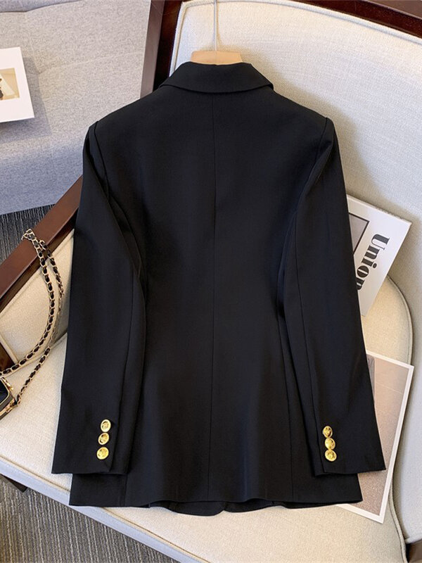 UNXX elegancka czarna marynarka dla kobiet w biurze, wiosenno-jesienna elegancki styl dorywcza, drobna marynarka wysokiej jakości