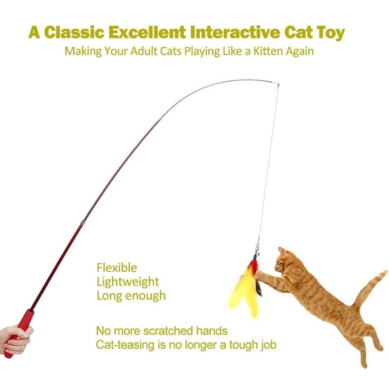 Zabawka dla kota głowica zastępcza z piór drażniąca wędkę dla kota gąsienica drażniąca kota zestaw zabawek 11