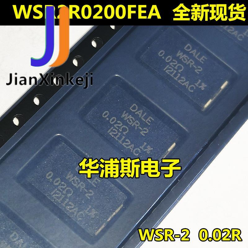 10 pçs 100% original novo wsr2r0200fea WSR-2 0.02r 1% dale 4527 liga 2w resistor de potência precisão