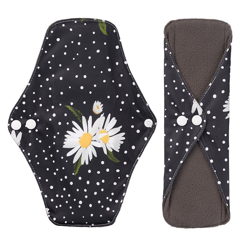 10PCS Medium Size Bamboo Charcoal Sanitary Towels For Menstruation Mom Washable Women Care Period Relief Menstrual Reusable Pads