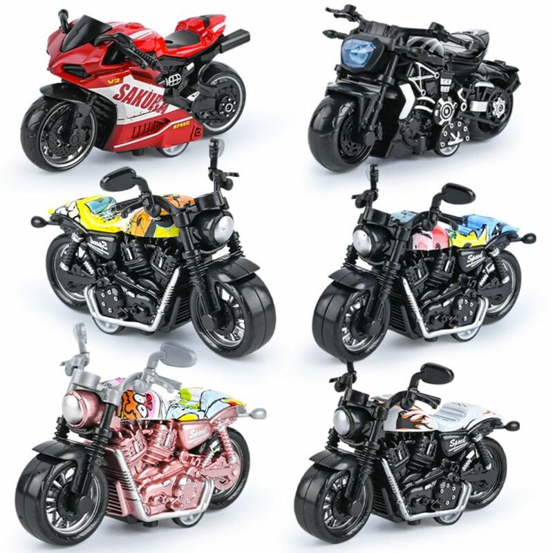 Modelo de motocicleta Pull Back, simulación de aleación, locomotora, figuras de acción de motocicleta