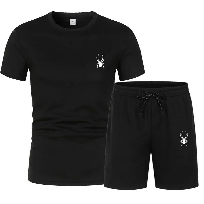 Nowa odzież męska letnia strój sportowy wygodna oddychająca siateczka zestawy do biegania Jogging dres Fitness koszulka treningowa mężczyzn