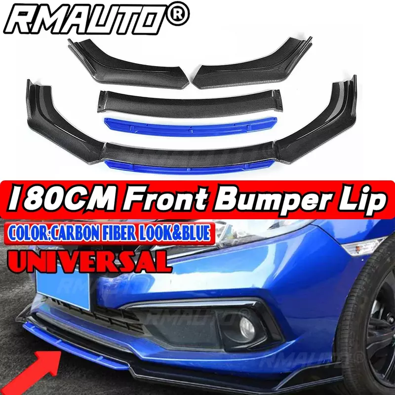 4Pcs Universal Front Bumper Lip Splitter Diffuser Spoiler Chin Bumper For Honda For KIA For Mazda For BMW For Toyota Body Kit