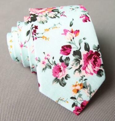 High Quality Soft 6CM Cotton Flower Slim Tie Men's Narrow Neck Tie for Casual Party Classic Skinny Necktie