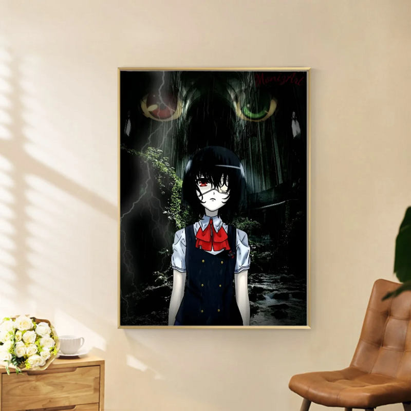 Аниме-постеры из аниме «ужас», клейкие постеры из аниме «А-еще один» высокого качества, настенные художественные ретро-постеры для дома, милый Декор для комнаты