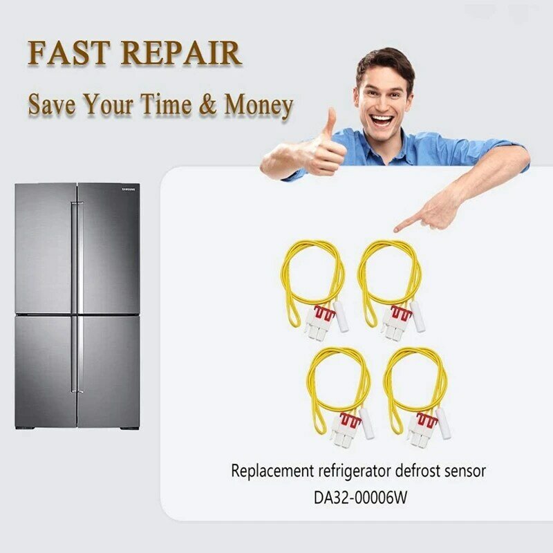 4Pcs DA32-00006W Refrigerator Defrost Temperature Sensor Replacement Thermostat For Samsung AP41336842 DA32-10105R