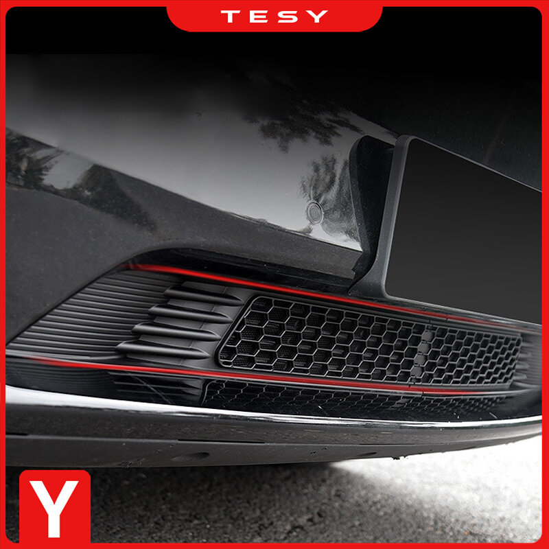 Tesla Model 3 Y Dla Tesla Model 3 Y samochód dolny zderzak moskitiera przeciwkurzowe dowód wewnętrzna kratka wentylacyjna pokrywa odporna na owady przednia okładka wlot