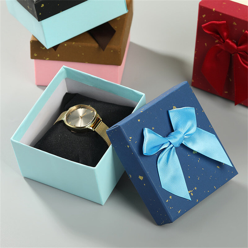 Boîte de rangement carrée pour montre-bracelet, support d'affichage de bijoux, étui d'emballage, accessoires