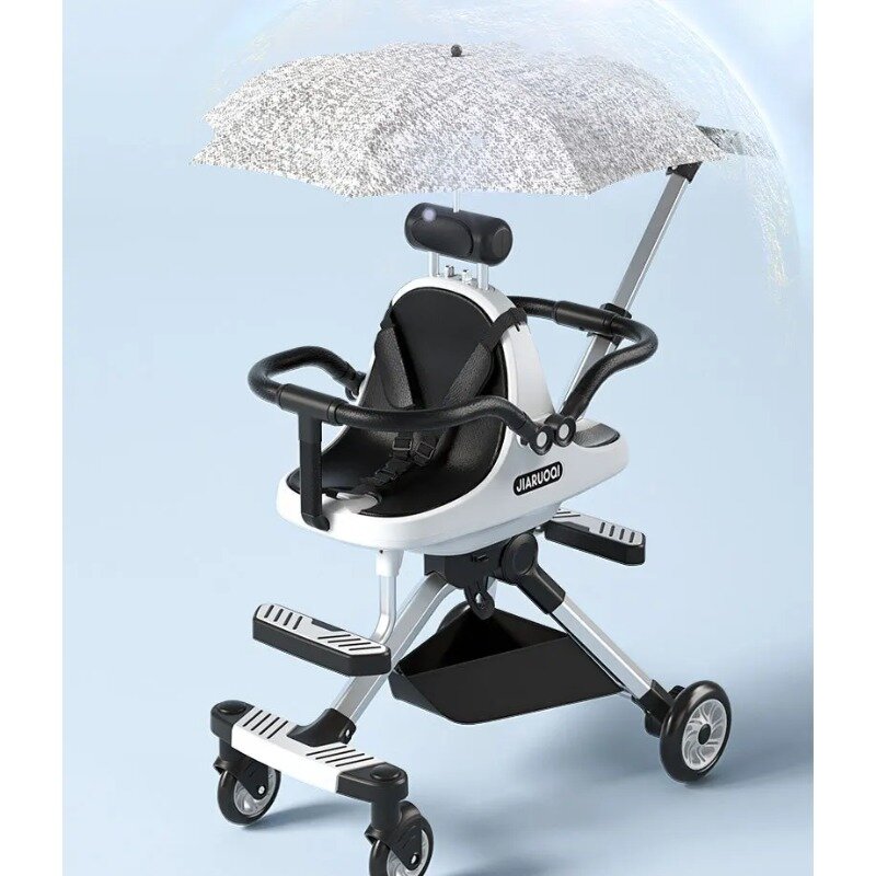 Baby stroller high view baby walking artifact double aluminum alloy portable folding child twins walking artifact