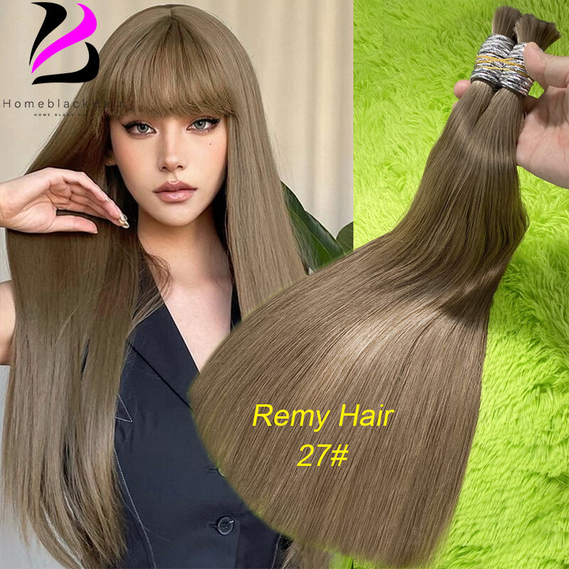 27 Blonde Colored No Weft Straight Human Hair Virgin Remy Straight Hair Bulk Raw Vietnamese Hair 100% Natural Hair Extension