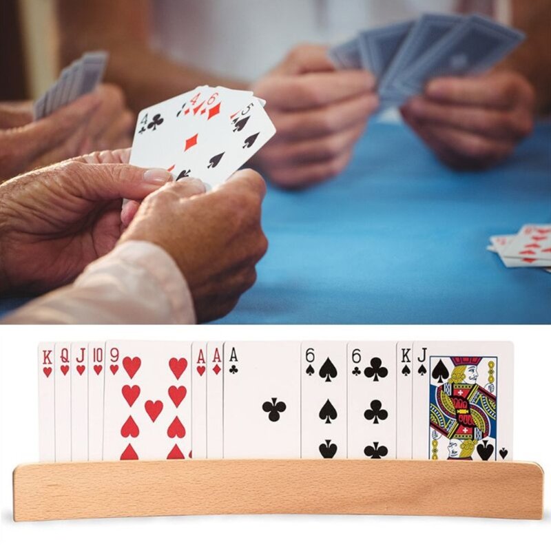 Suporte para cartão jogo pôquer, 2 peças, para organizador cartão baralho para deficientes, exibições fotos