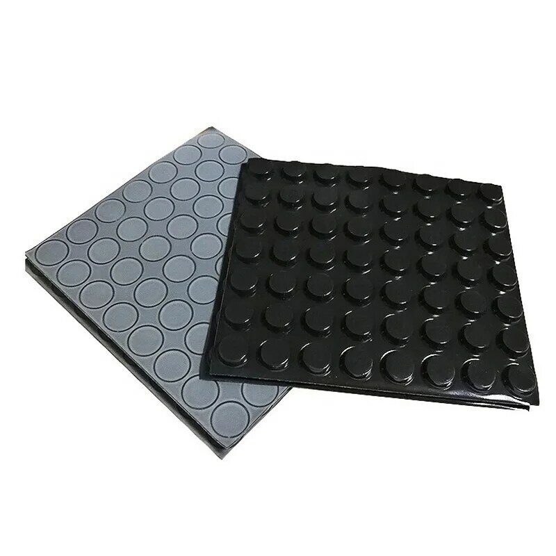 Zwart/Grijs Schokbestendig Voetpad Mat Rubber Voeten Bumpon Beschermende Producten Sj5012 12.7*3.6Mm/Pcs 56Pcs/Board