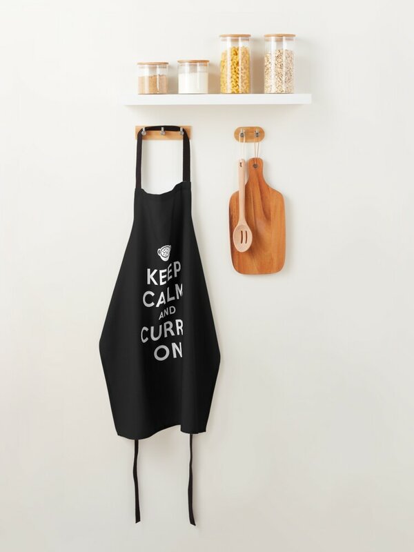 Keep Calm and Curry On delantal, herramientas de cocina, accesorios, delantal de cocina