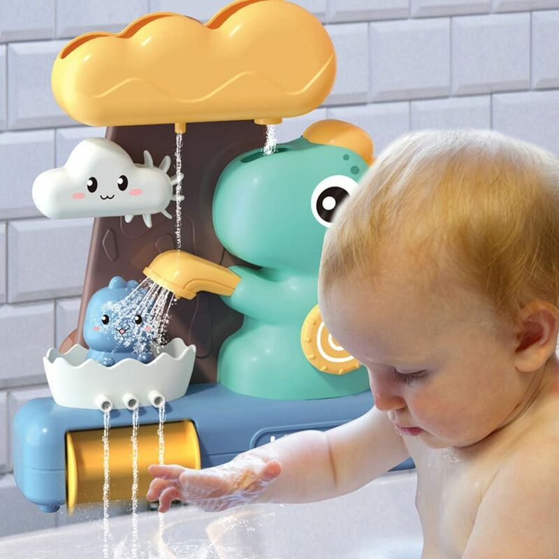 아기 욕실 물 장난감 만화 동물 공룡 파이프 조립 목욕 샤워헤드, 어린이 목욕 놀이 물 게임 장난감 선물