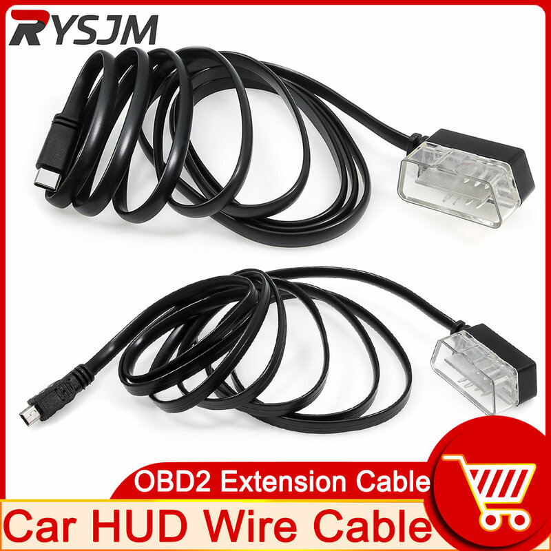 Câble de connexion OBD II OBD 2 7 broches vers mini USB, pour voiture, HUD, affichage tête haute, câble adaptateur de diagnostic, 1 pièce