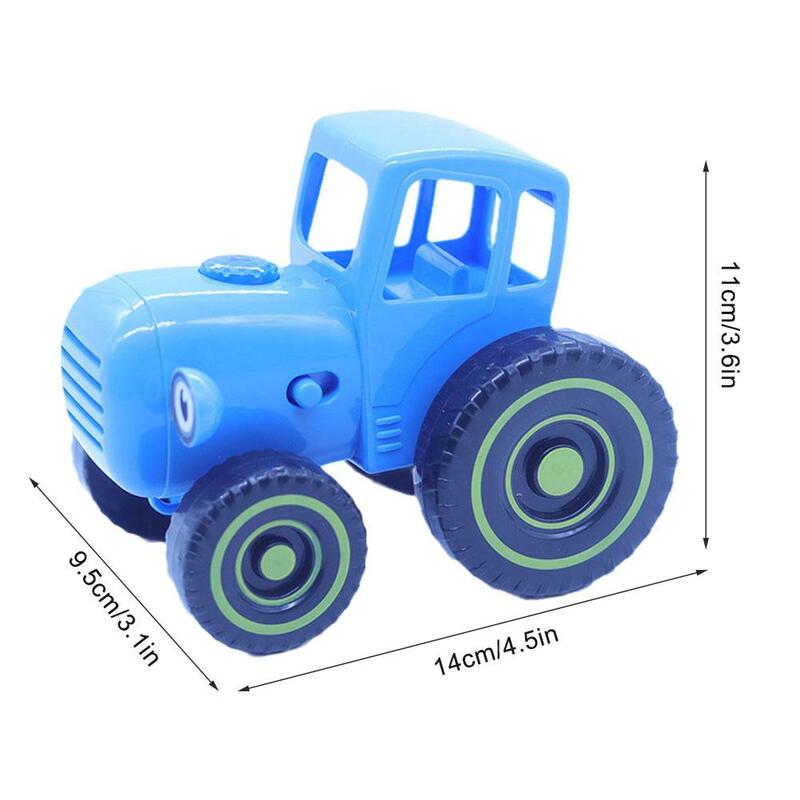 1pc Contains A Small Car Farmer Blue Tractor Pull Wire Car Model Toy For Kids Early Learning Toy Play Fun With Small Speaker