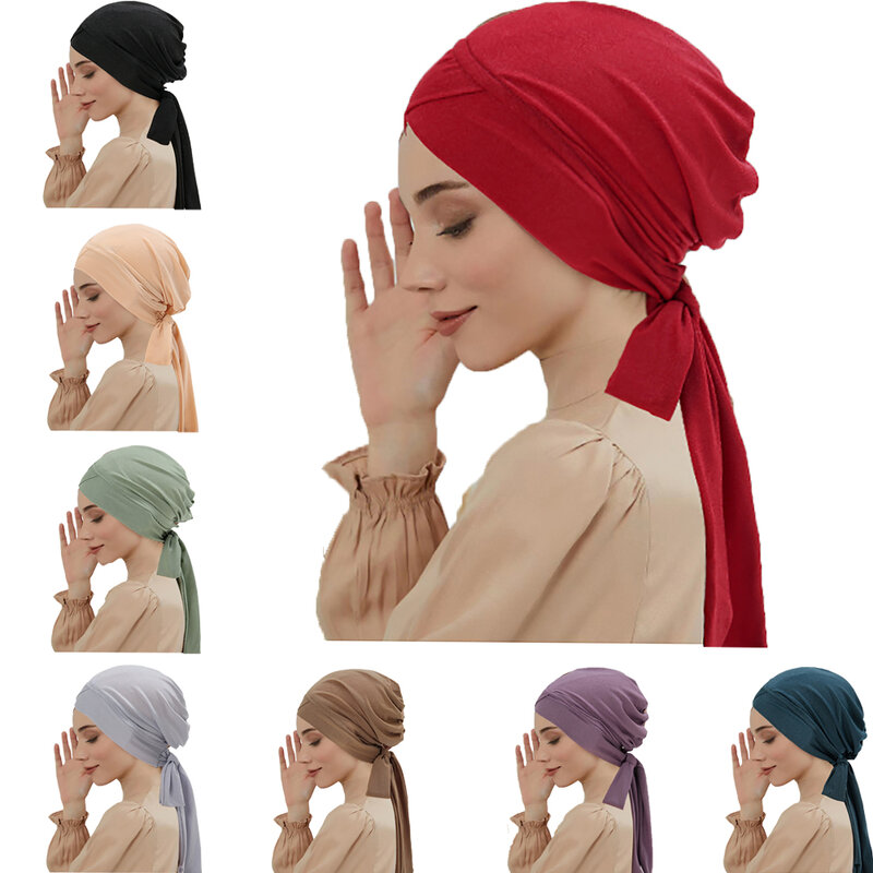 Женский головной убор, женский стиль, искусственная мусульманская хиджаб, головной убор, облегающий головной убор, головной убор, банданы, головной убор для женщин