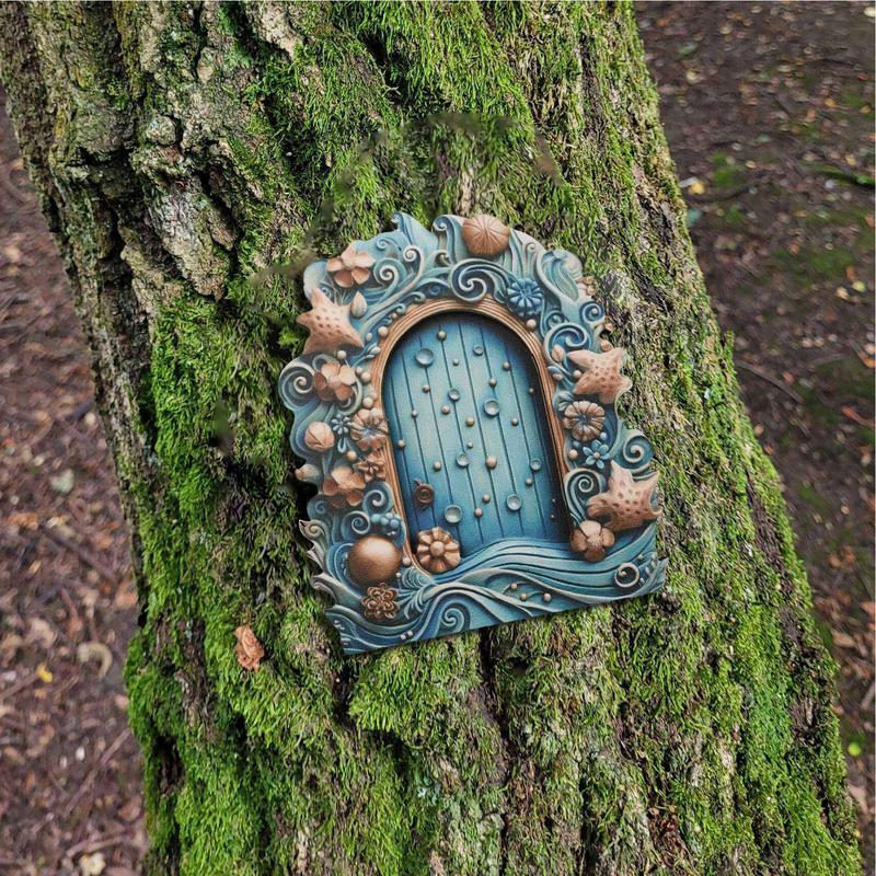 Fairy Garden Door Wooden Mini Fairy Doors Colorful Fairy House Accessories Tooth Fairy Miniature Door Decorative Miniature Tree