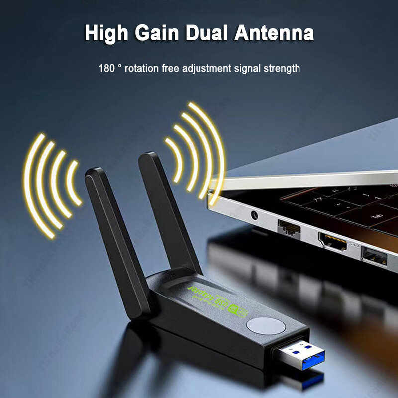 Dual Band Free Driver adattatore WiFi USB 3.0 adattatore di rete Wireless 1300Mbps Dongle WiFi 2.4GHz 5GHz per Windows