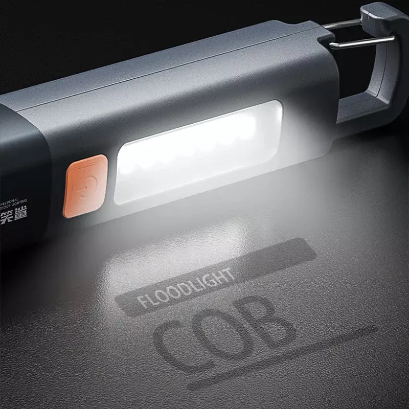 Minilinterna COB de alto brillo para exteriores, reflector de largo alcance, diseño de hebilla de bloqueo, linterna de enfoque Variable