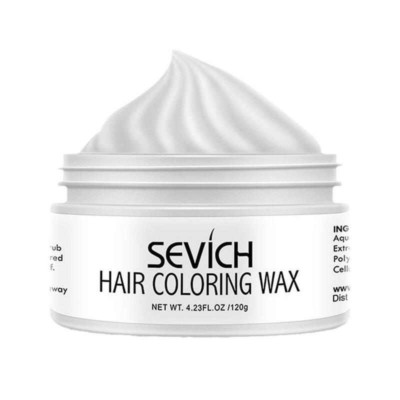 Sevich Temporary Hair Color Wax Men Diy Mud One-time Molding Paste Dye Cream Hair Gel for Hair Coloring Styling Silver Grey X5M1