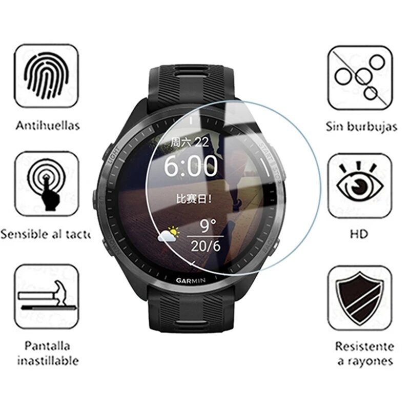 Tempered Glass Compatible for Garmin Forerunner 45 245 745 945 55 255 255S 955 165 235 735 935 Screen Protector Film