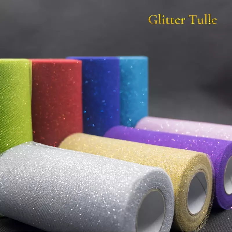 Sparkling Tulle Ribbon Roll 25 Yards 15cm For Baby Shower Diy Gift Crafts Ballet Skirt Chair Wakame Wedding Party Decoration
