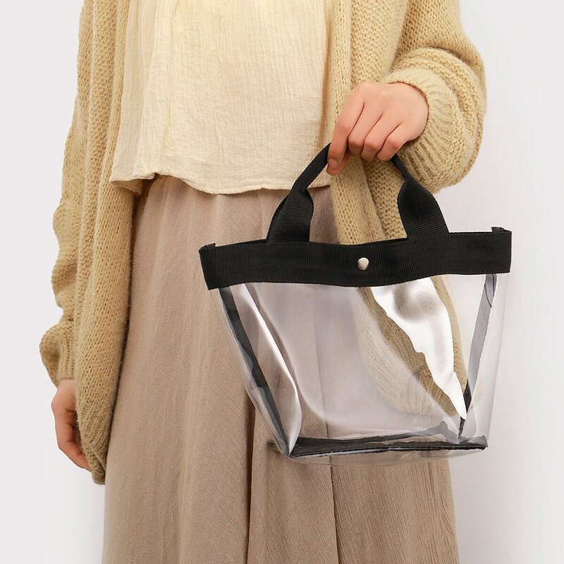 Bolso de hombro de PVC para mujer, bolsa de mano transparente, impermeable y antiincrustante, bolso de almacenamiento de gran capacidad