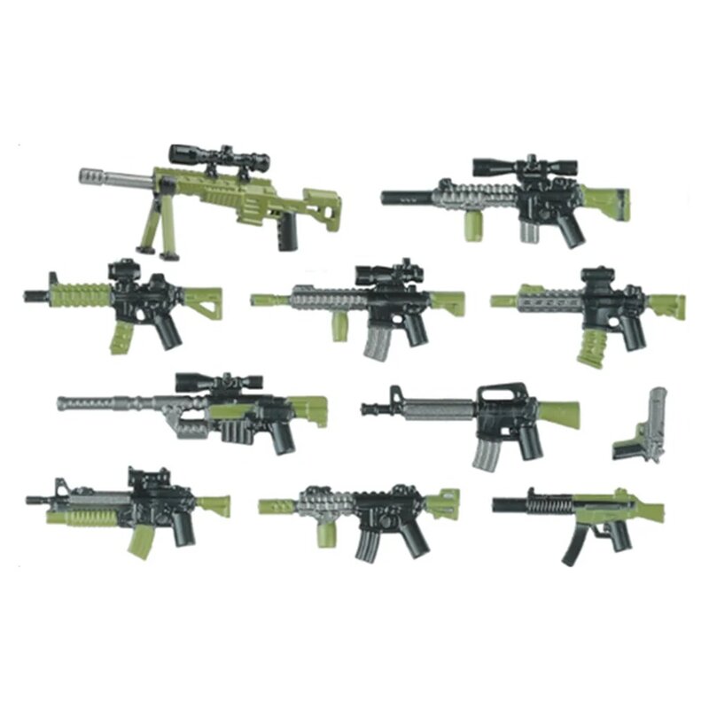 Modern City SWAT Commando Special Forces Military Weapon Building Blocks Army Soldier Figures Police Gun AK Mini Bricks Toy