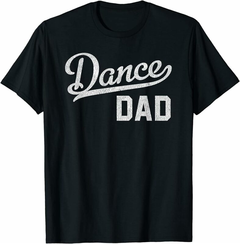 Mulheres Dança Pai Gráfico Camisetas, gola redonda, Casual, Premium Poliéster, T respirável