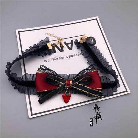 Accesorios lolita horquilla de lazo rojo vino negro tocado gótico estilo KC Lolita accesorios para el cabello
