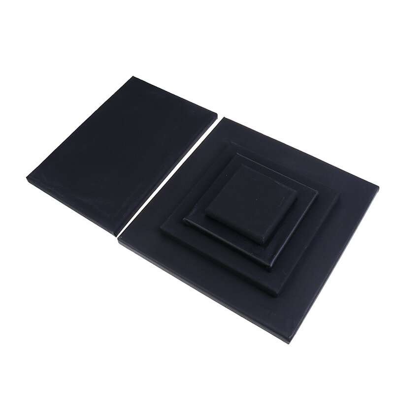 1ชิ้นผ้าใบสีดำสี่เหลี่ยมสำหรับศิลปินภาพสีน้ำมันกรอบกระดานไม้สำหรับสีน้ำมันลงสีอะคริลิคของขวัญวันเด็ก