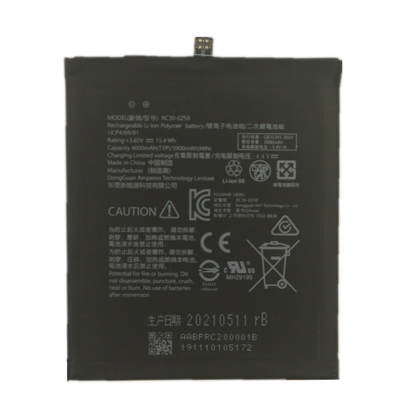 Bateria original para Razer Phone 2, RC30-0259, 4000mAh, baterias de substituição, ferramentas, telefone, novo