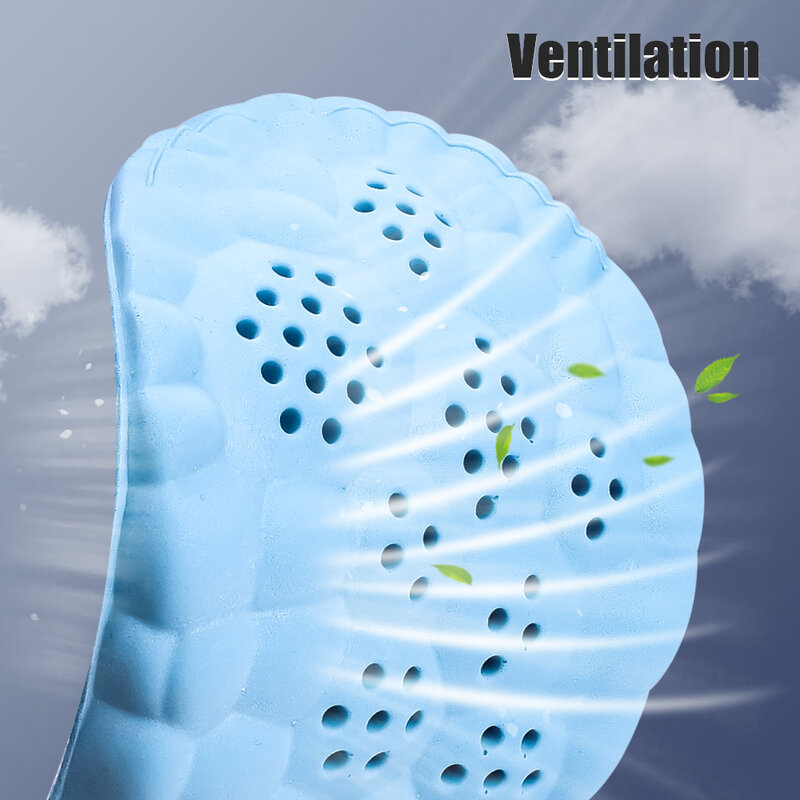 4D Latex Massage Insole Orthopedic Sport Insoles Soft Breathable High-elasticity Shock Absorption Running Shoe Pad for Men Women