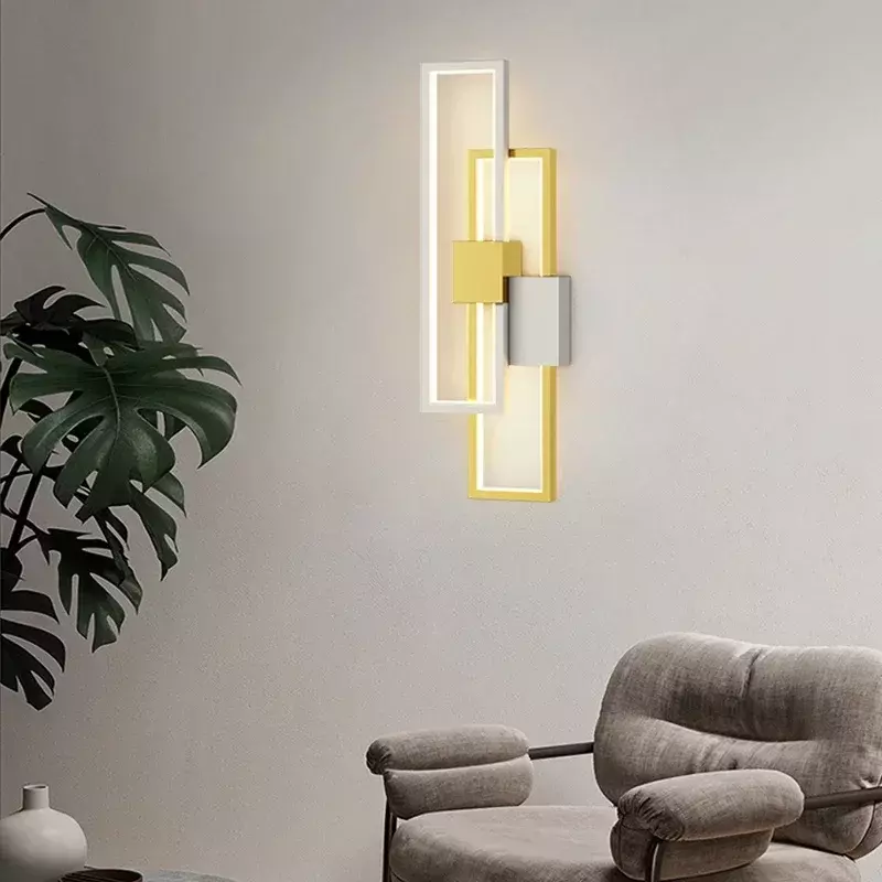Lámpara LED de pared moderna para sala de estar, aplique de iluminación interior para dormitorio, mesita de noche, pasillo, escaleras, decoración del hogar