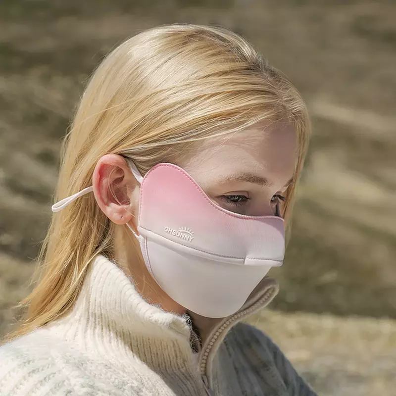 Ohsunny-冬の女性用マスク、暖かいフェイスマスク、グラデーションロック、温度、通気性、柔らかく開閉、水用、調整可能なイヤーループ