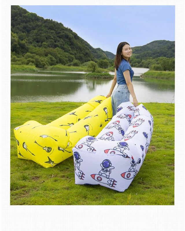 Almofada de ar inflável ao ar livre Sofá, preguiçoso Air Bed, única pessoa, Festival de música, colchão portátil, Camping Suprimentos