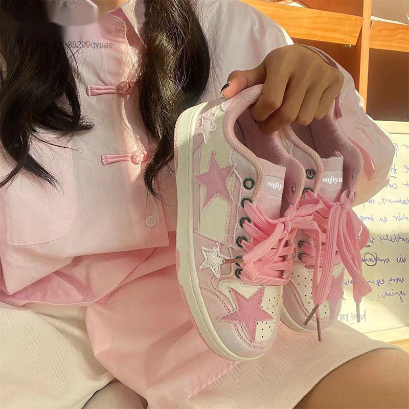 Aoger Star-zapatos de lona rosa para estudiantes, zapatillas de deporte de ocio, transpirables, moda coreana Preppy, Y2k, Verano
