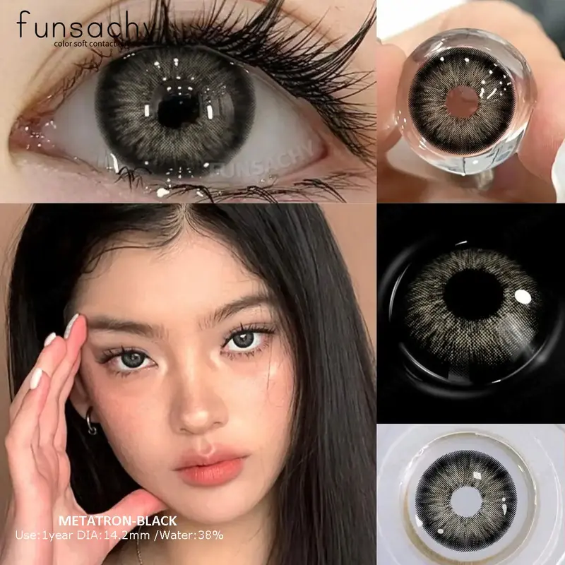 Funsachy 2pcs Augen natürliche Farbe farbige Linsen für Augen schöne Schönheit Pupille kosmetische Farbe Kontaktlinsen jährlich versand kostenfrei