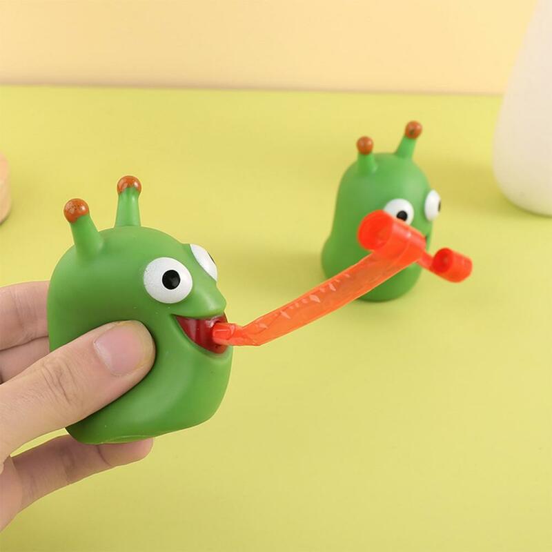 Neuheit zappeln Spielzeug entzückendes Design zappeln Spielzeug für Kinder Erwachsene stress abbauende Zunge aus Wurm Spielzeug Dekompression