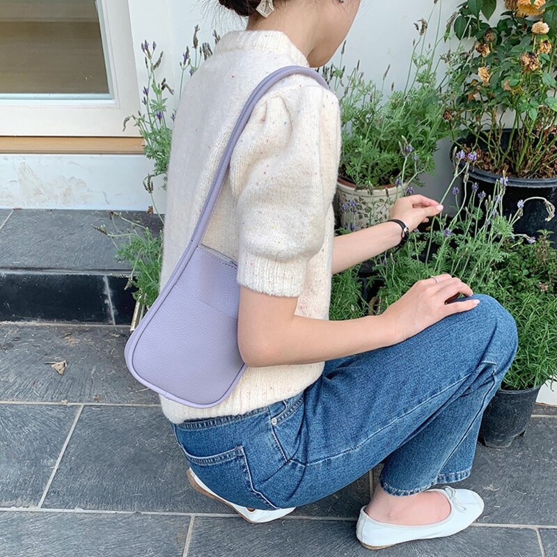 Borse a tracolla in pelle PU borsa moda borsa ascellare di grande capacità borse per telefono in tinta unita stile coreano da donna