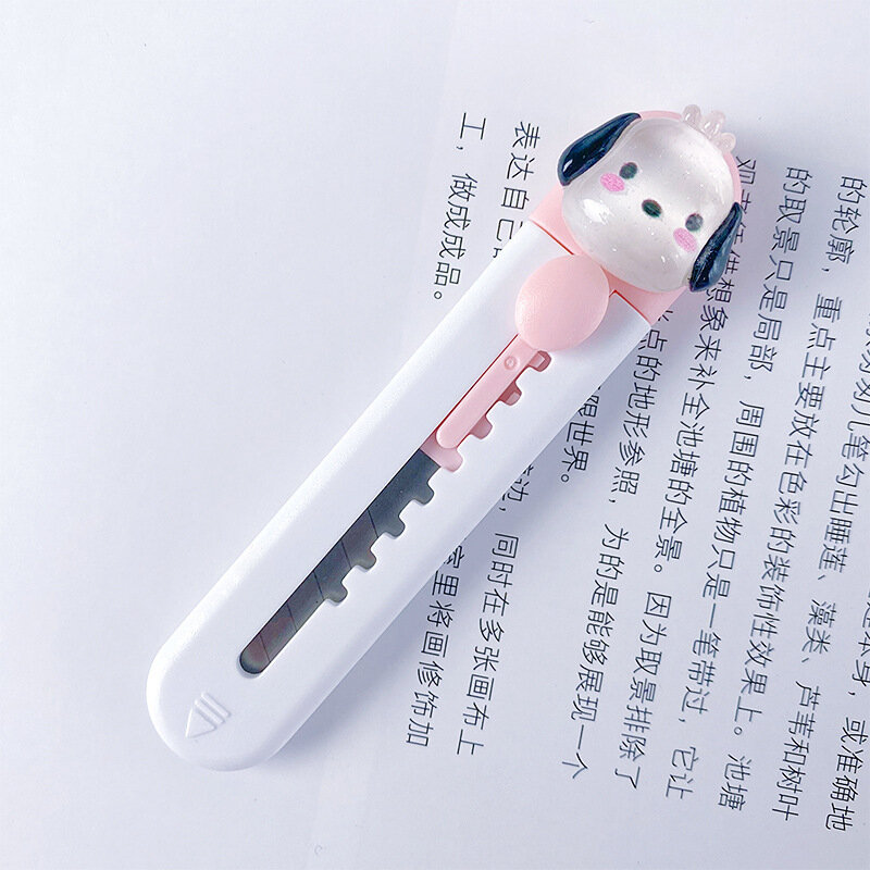 Cuchillo portátil de papel hecho a mano para niñas, Mini cuchillo de arte, kawaii Sanrio Kuromi Cinnamoroll Mymelody Pochacco, lindo regalo de dibujos animados, Juguetes