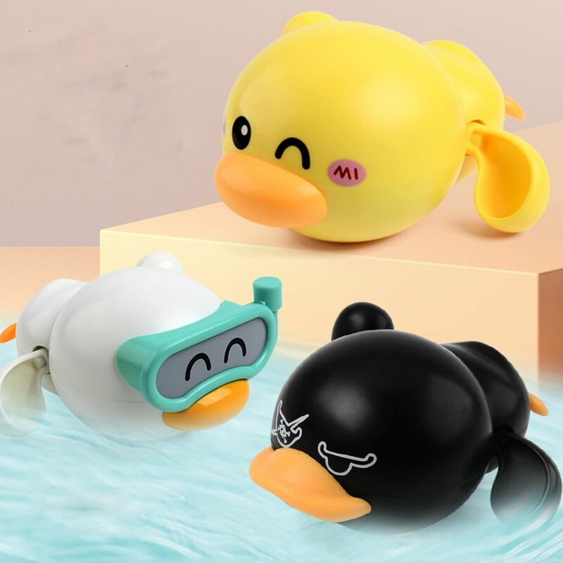 HOFor-Jouet de baignoire de natation pour enfants, dessin animé, horloge, petit canard mignon, jeu d'eau