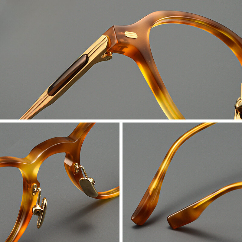 Quadro de óculos de acetato ultra leve para homens e mulheres, óculos ópticos, retro, oval, leitura, miopia, feito à mão, designer