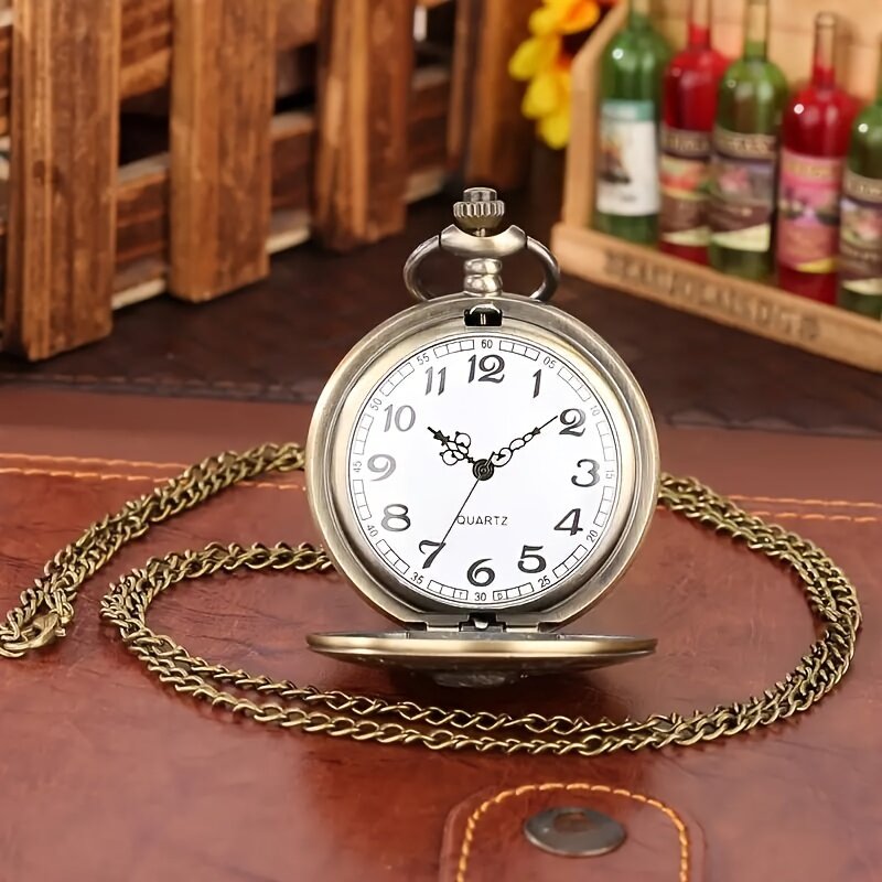 Reloj de bolsillo de cuarzo con collar de amor de León, Creative To My Son