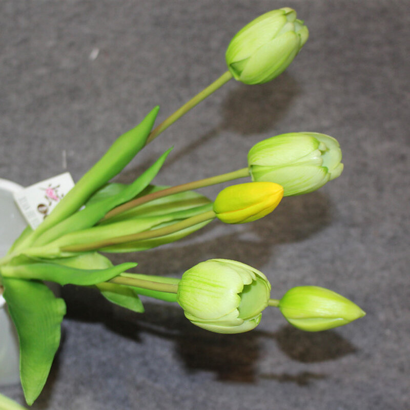 Buket bunga Tulip buatan, buket PE busa bunga palsu dekorasi pernikahan rumah taman hadiah dekorasi
