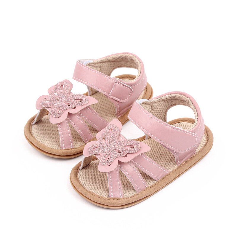 Cute com borboleta para meninas, sapatos infantis para recém-nascidos, para o verão