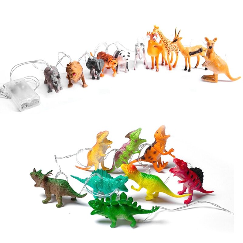 Led Dier String Light Kids Jungle Dinosaurus Verjaardagsfeestje Decoratie Fee Licht Slinger Nieuwjaar Cadeau