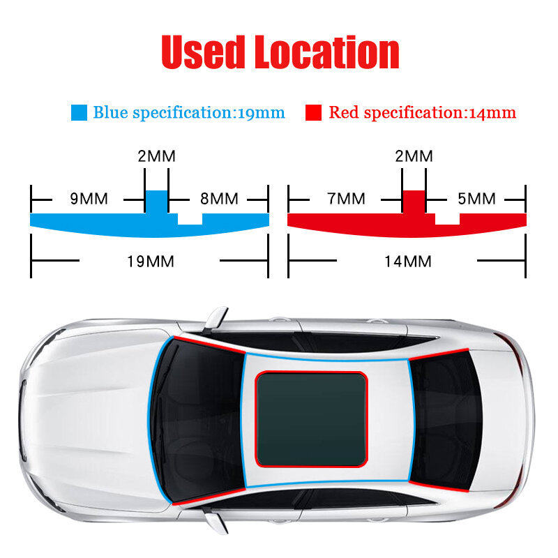 2m/8m Car Window Rubber Seal Auto Rubber Seals Roof Strip Universal Roof Windshield Protector Seal Cars Sealing Accessories