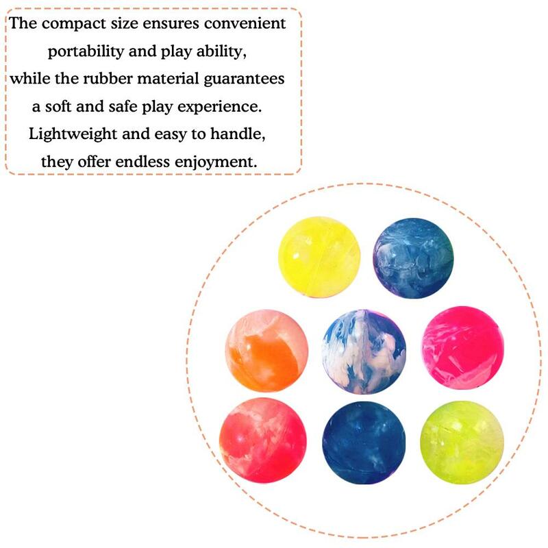 IkGood-Balle élastique en caoutchouc pour enfants, multicolore, solide, nuage, arc-en-ciel, rebondissant, saut, flipper, jouets pour enfants, I5q0, 10 pièces